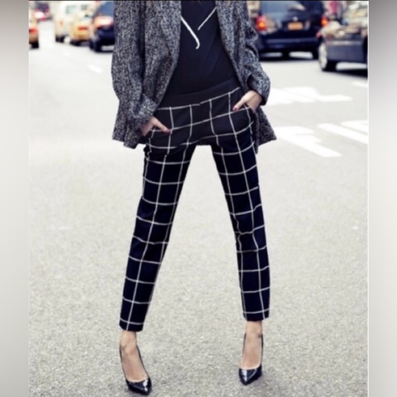 Window Pane Ankle Length Dress Pants - Picture 1 of 4